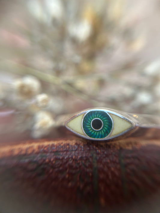 Lover's Eye Sterling Silver Signet Ring | Custom Handmade Eye Ring