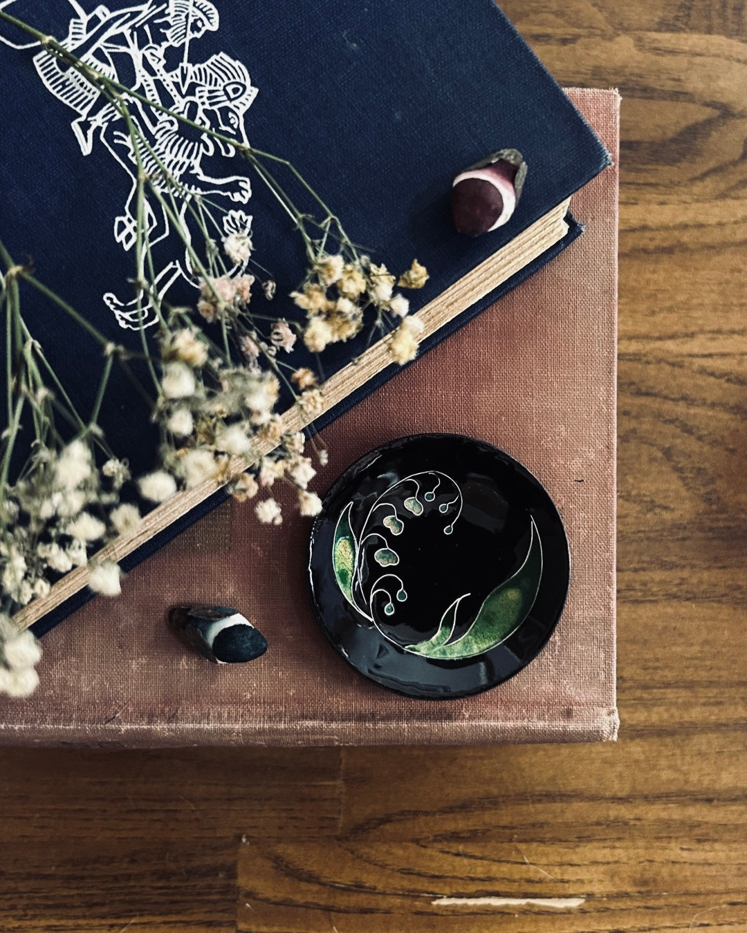 Lily of the Valley Enameled Trinket Dish