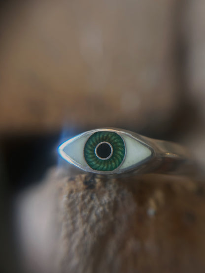 Lover's Eye Sterling Silver Signet Ring | Custom Handmade Eye Ring