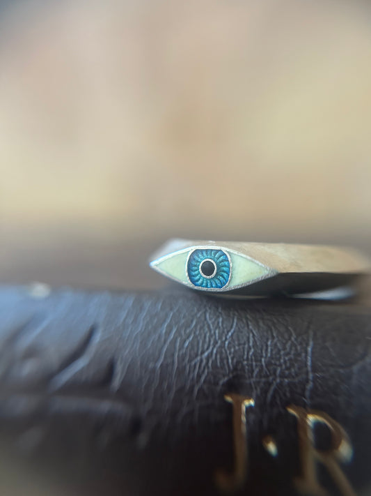 Lover's Eye Sterling Silver Signet Ring | Custom Handmade Eye Ring