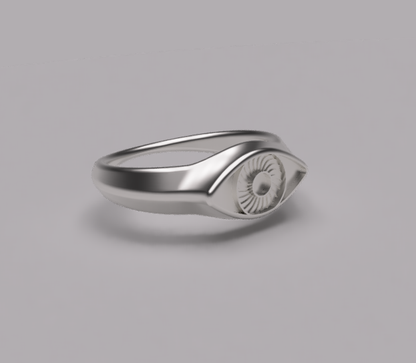Lover's Eye Sterling Silver Signet Ring | Custom Handmade Eye Ring