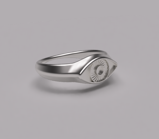Lover's Eye Sterling Silver Signet Ring | Custom Handmade Eye Ring