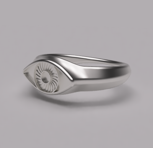 Lover's Eye Sterling Silver Signet Ring | Custom Handmade Eye Ring