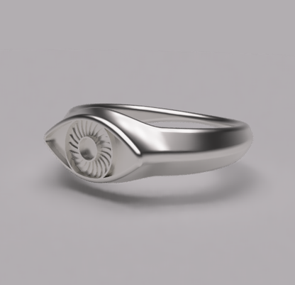 Lover's Eye Sterling Silver Signet Ring | Custom Handmade Eye Ring